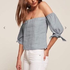 Reformation off the shoulder top size XS